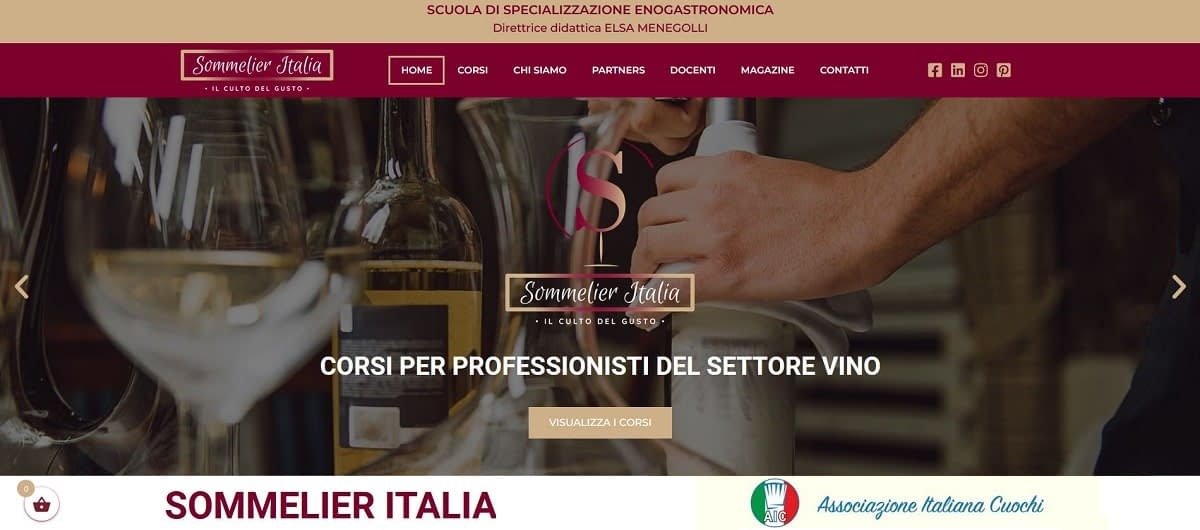 Sommelier Italia Realizzazione sito e-commerce per corsi online by Idra Siti Web