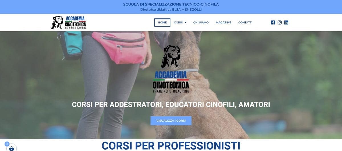 Accademia Cinotecnica Realizzazione sito e-commerce per corsi online by Idra Siti Web