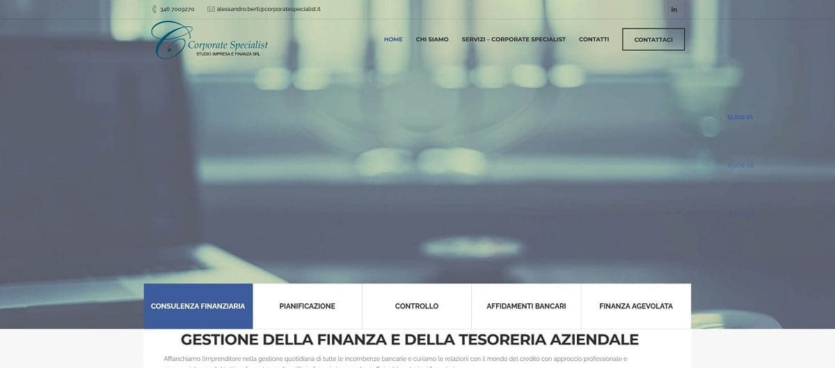 Corporate Specialist Realizzazione sito web per studio finanziario by Idra Siti Web