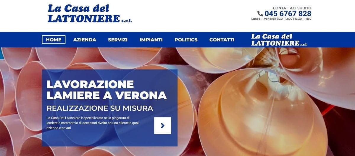 La casa del lattoniere Realizzazione sito web per lattoniere by Idra Siti Web