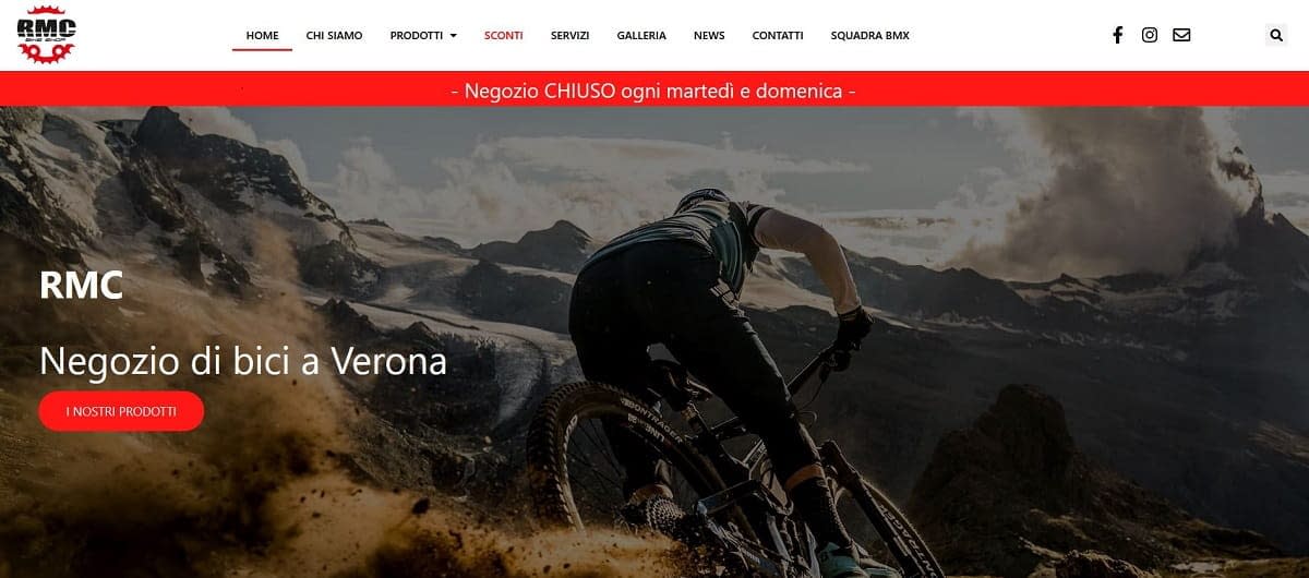 RMC Realizzazione sito web per negozio di bici by Idra Siti Web