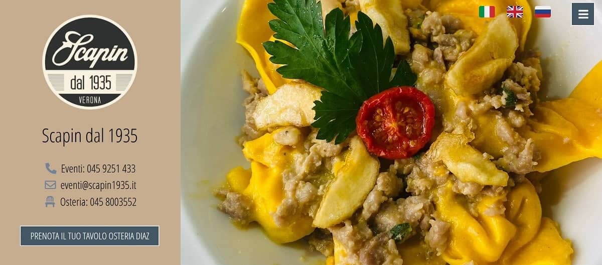 Scapin Realizzazione sito web per ristorazione by Idra Siti Web
